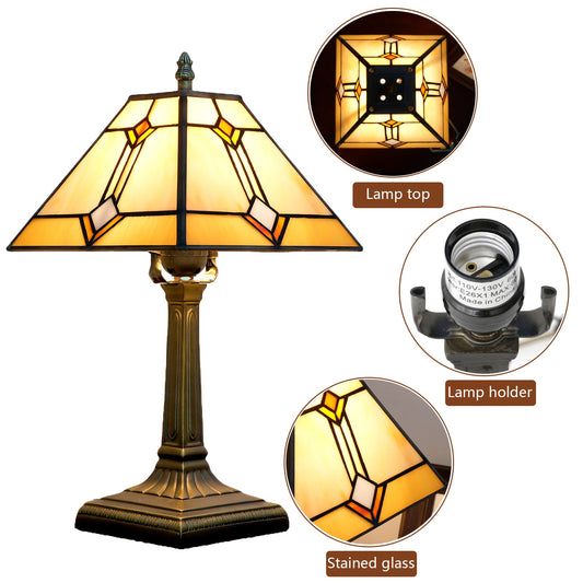 Tiffany Gul Pyramid bordslampa 20cm x 36,5cm